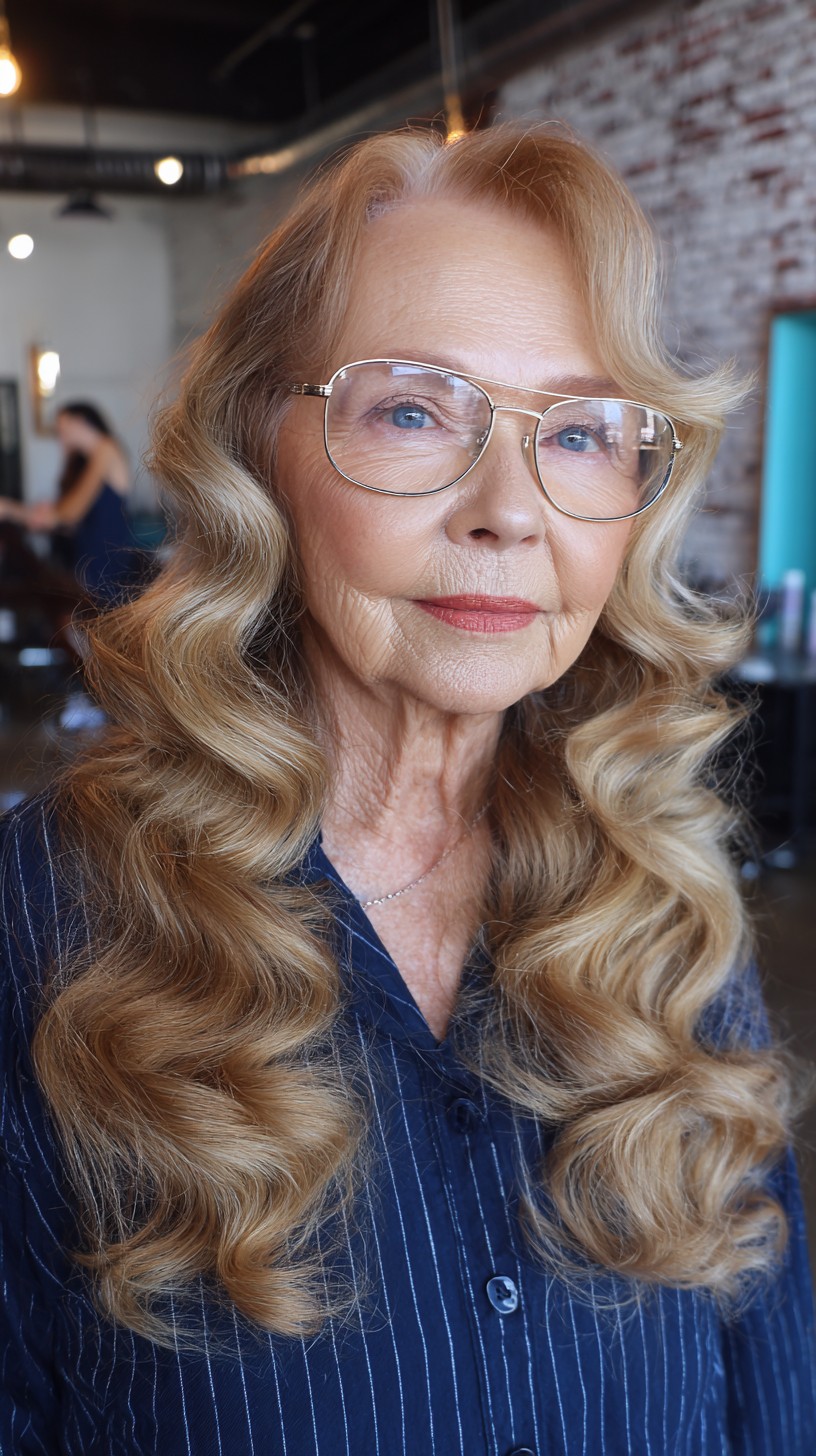 Classic Caramel Blonde Waves for Retirees