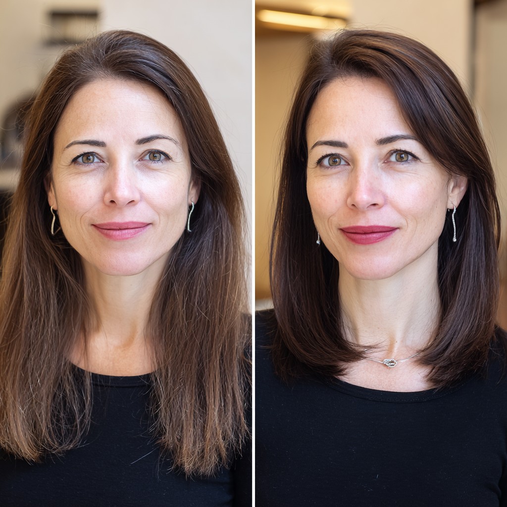 Classic Mid-Length Cut with Softened Ends