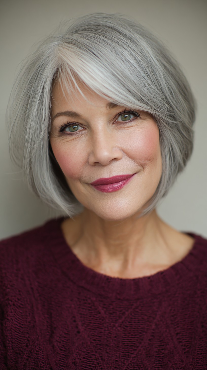 Classic Soft Layered Pixie for Grey Hair