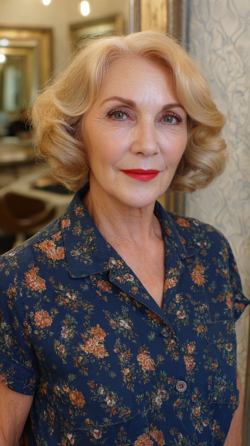 Classic Vanilla Blonde Sculpted Waves