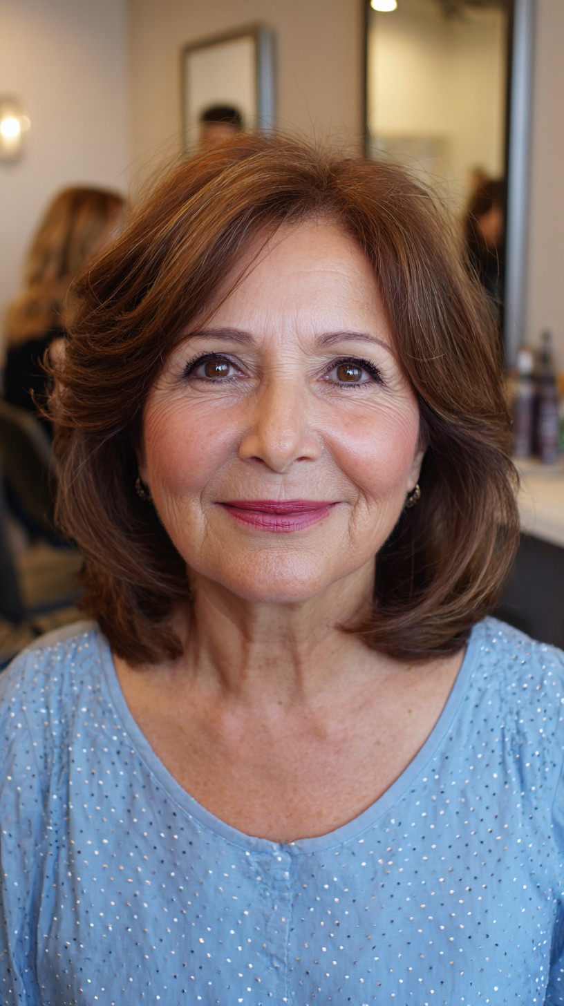 Effortless Cinnamon Layered Shoulder Cut