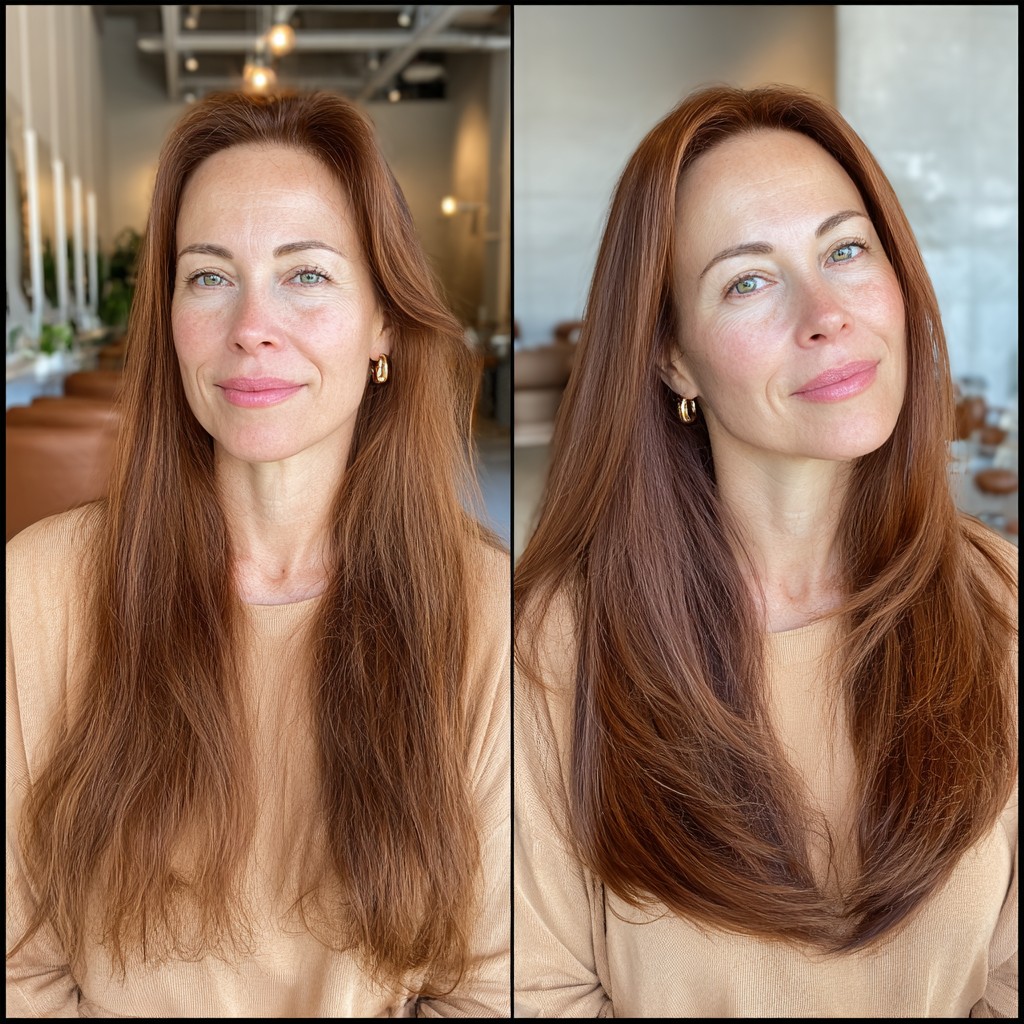 Effortless Long Layered Chestnut Glow