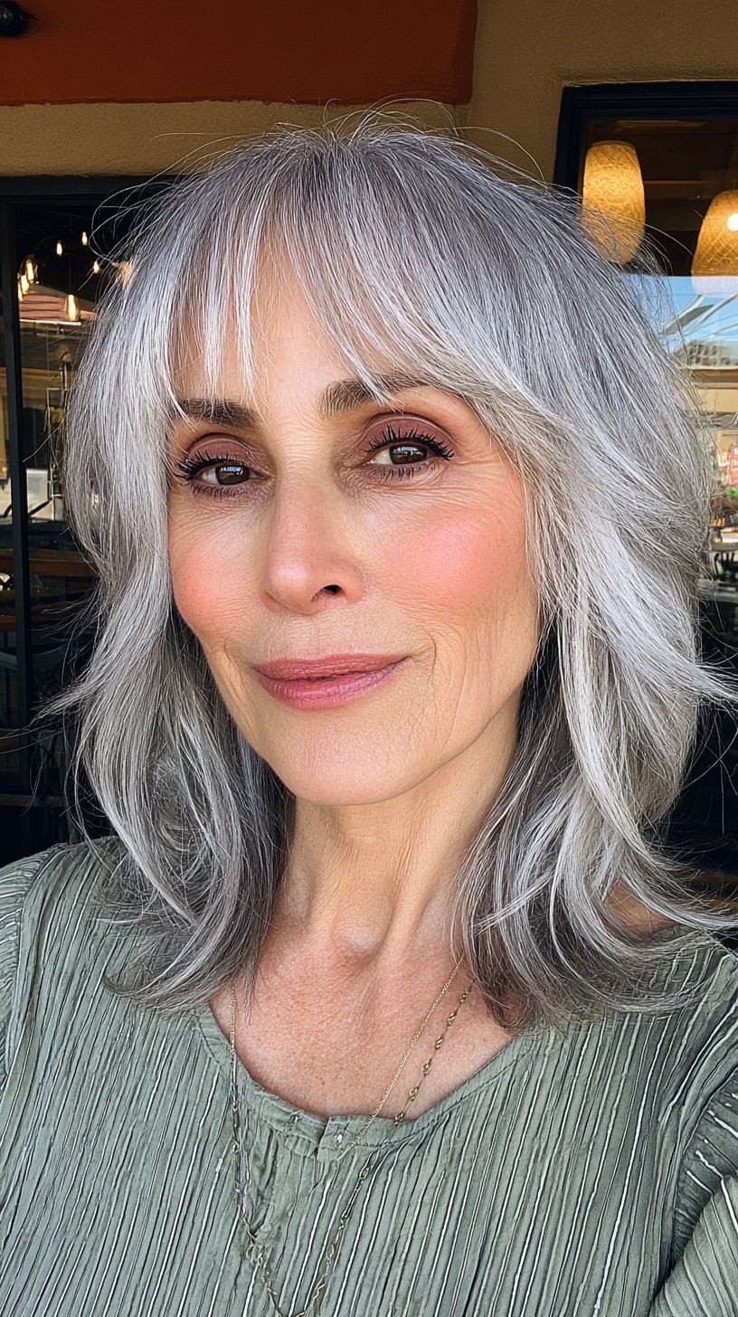 Effortless Silver Feathered Layers