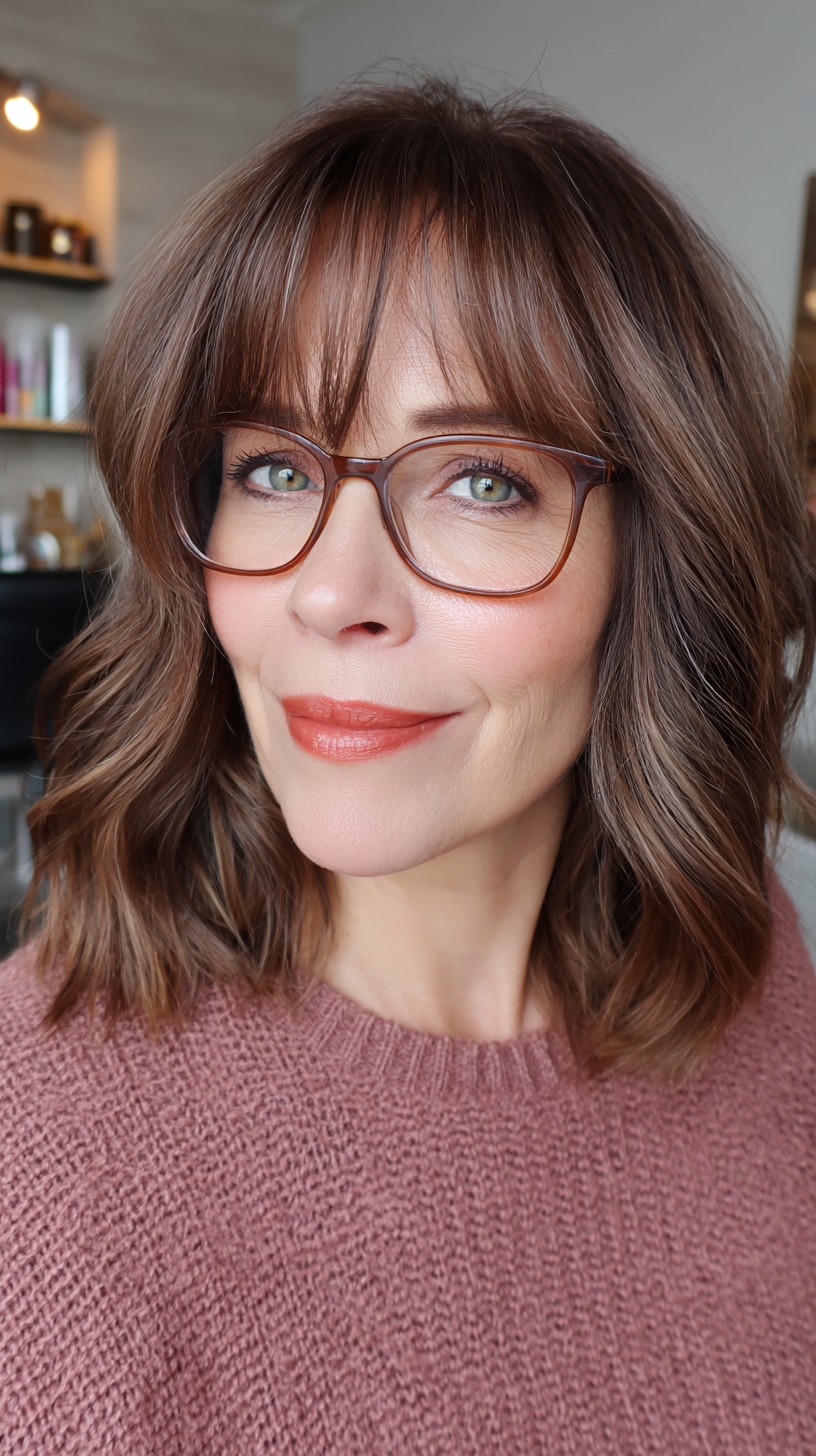 Effortlessly Chic Textured Lob with Soft Waves