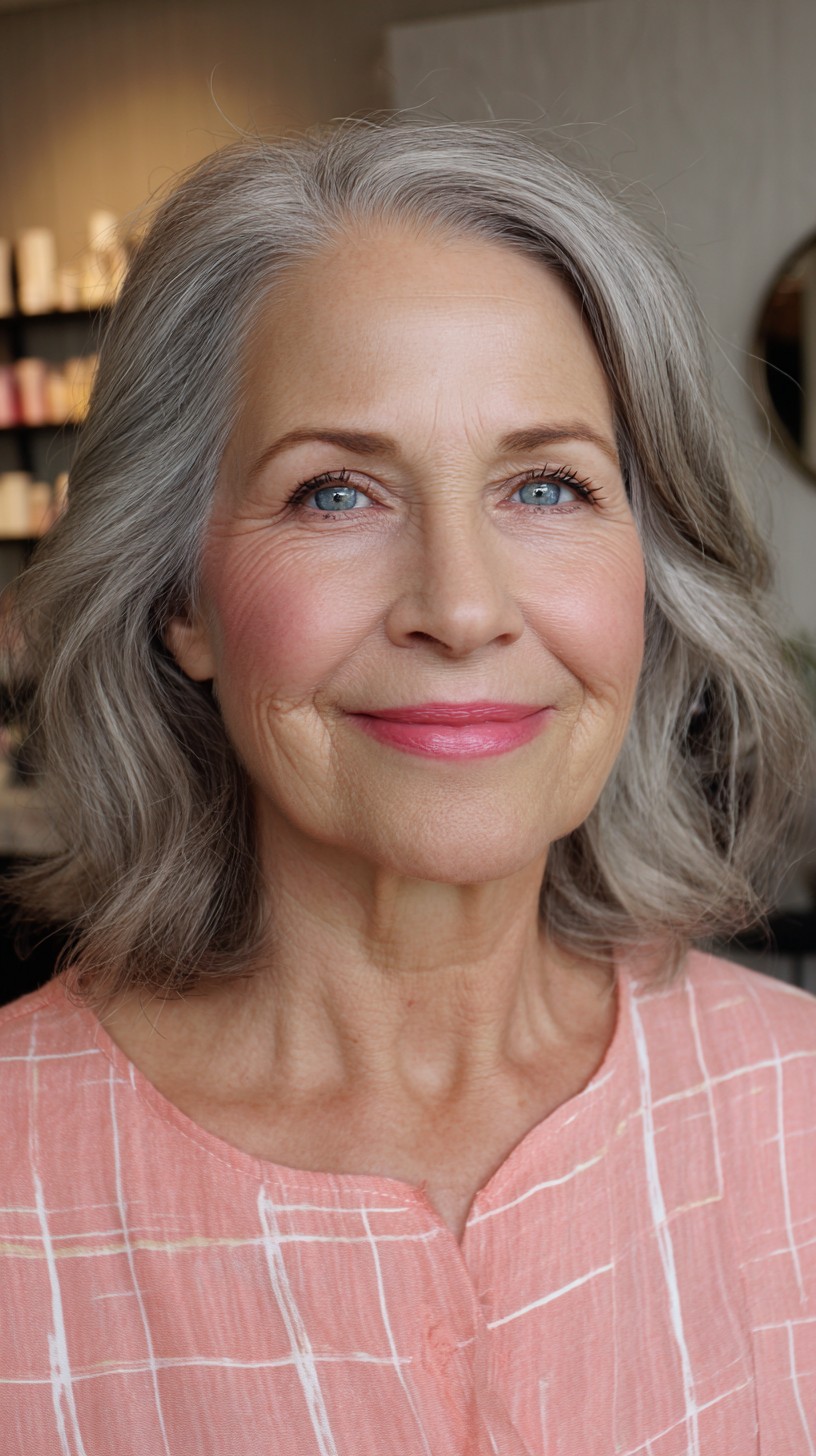 Flowing Grey Waves with Natural Texture