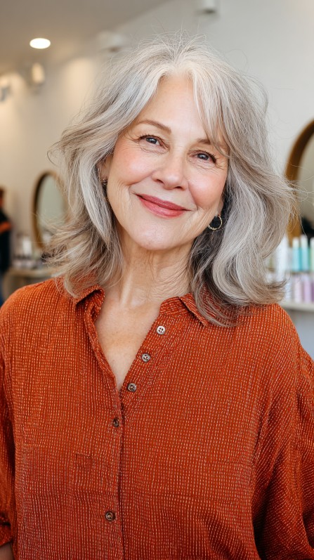 Flowing Silver Waves with Subtle Layers