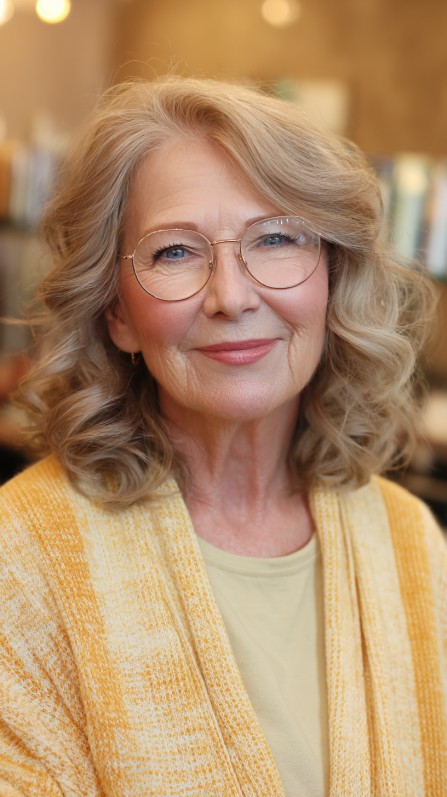 Golden Blonde Curls with Soft Lowlights