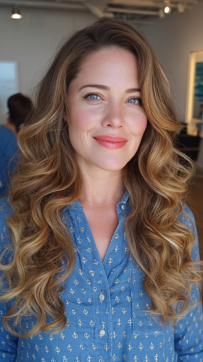 Golden Caramel Cascading Waves