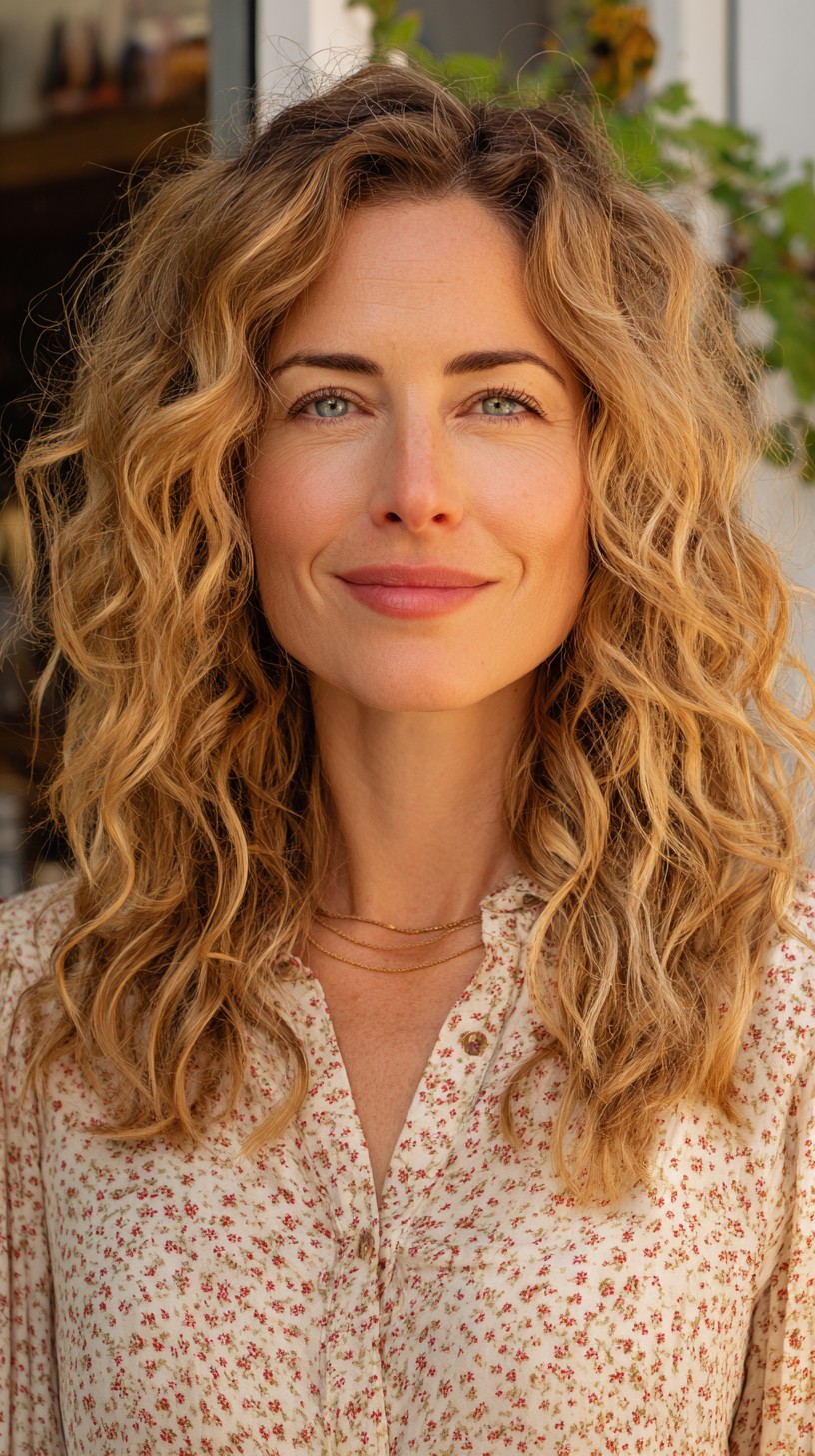 Golden-Natural-Curls-with-Blended-Highlights