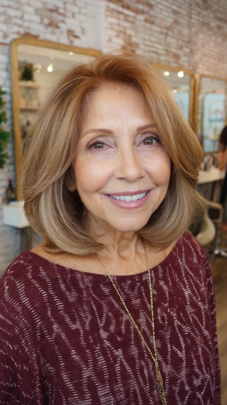 Graceful Honeyed Chestnut Layers with Soft Graduation