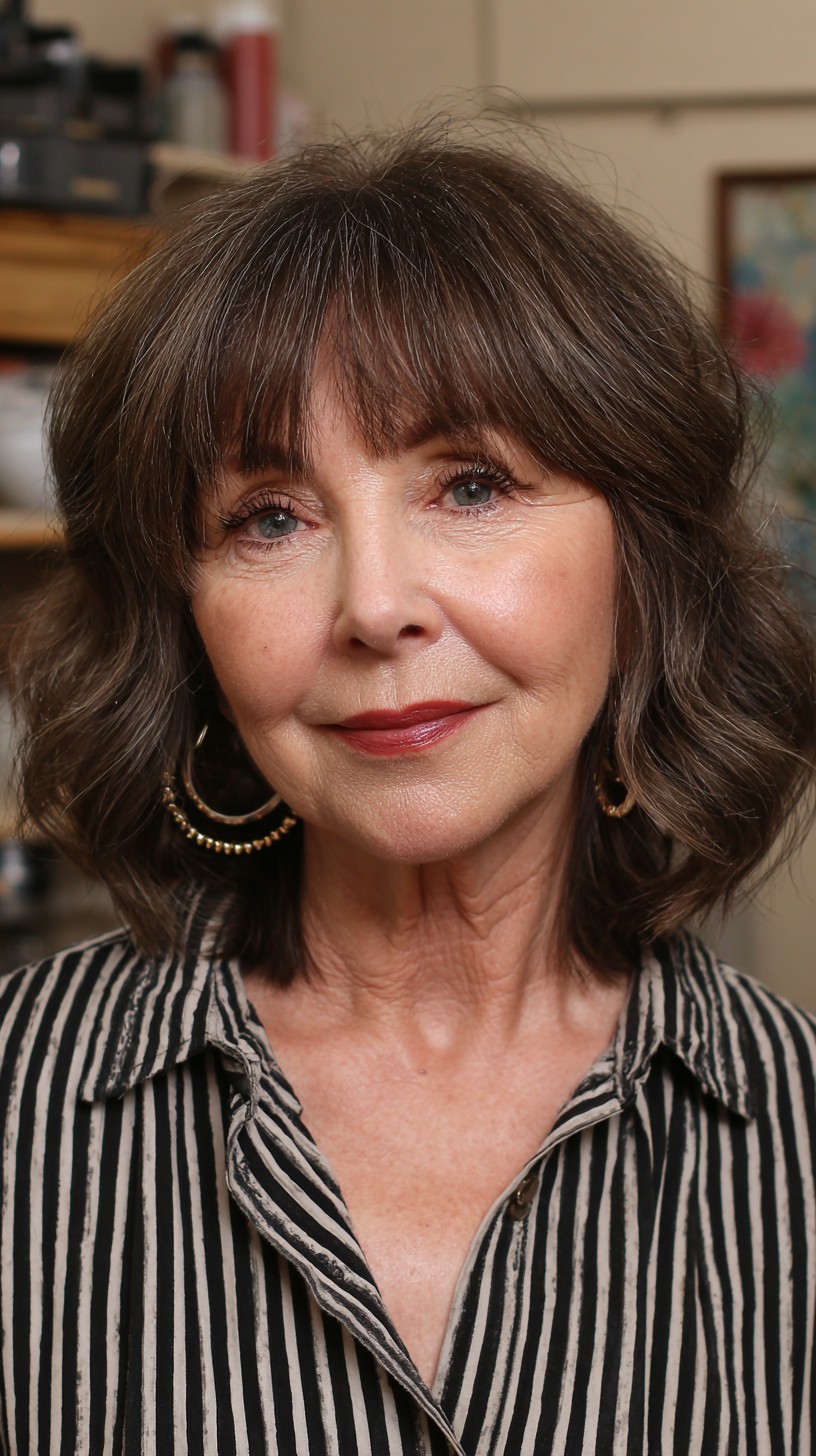 Luxurious Espresso Layers with Soft Waves