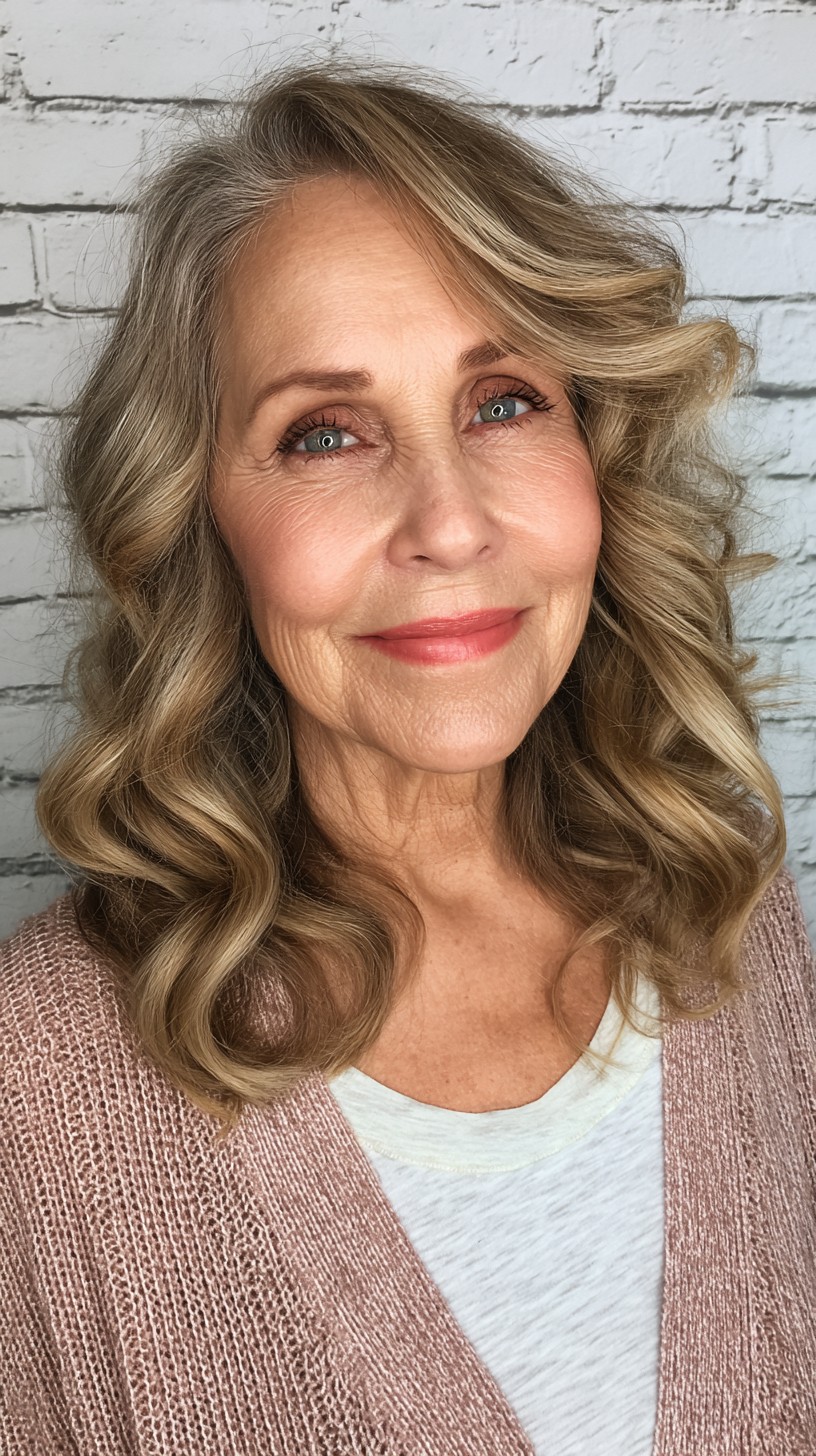 Luxurious Tawny Waves with Gentle Curls