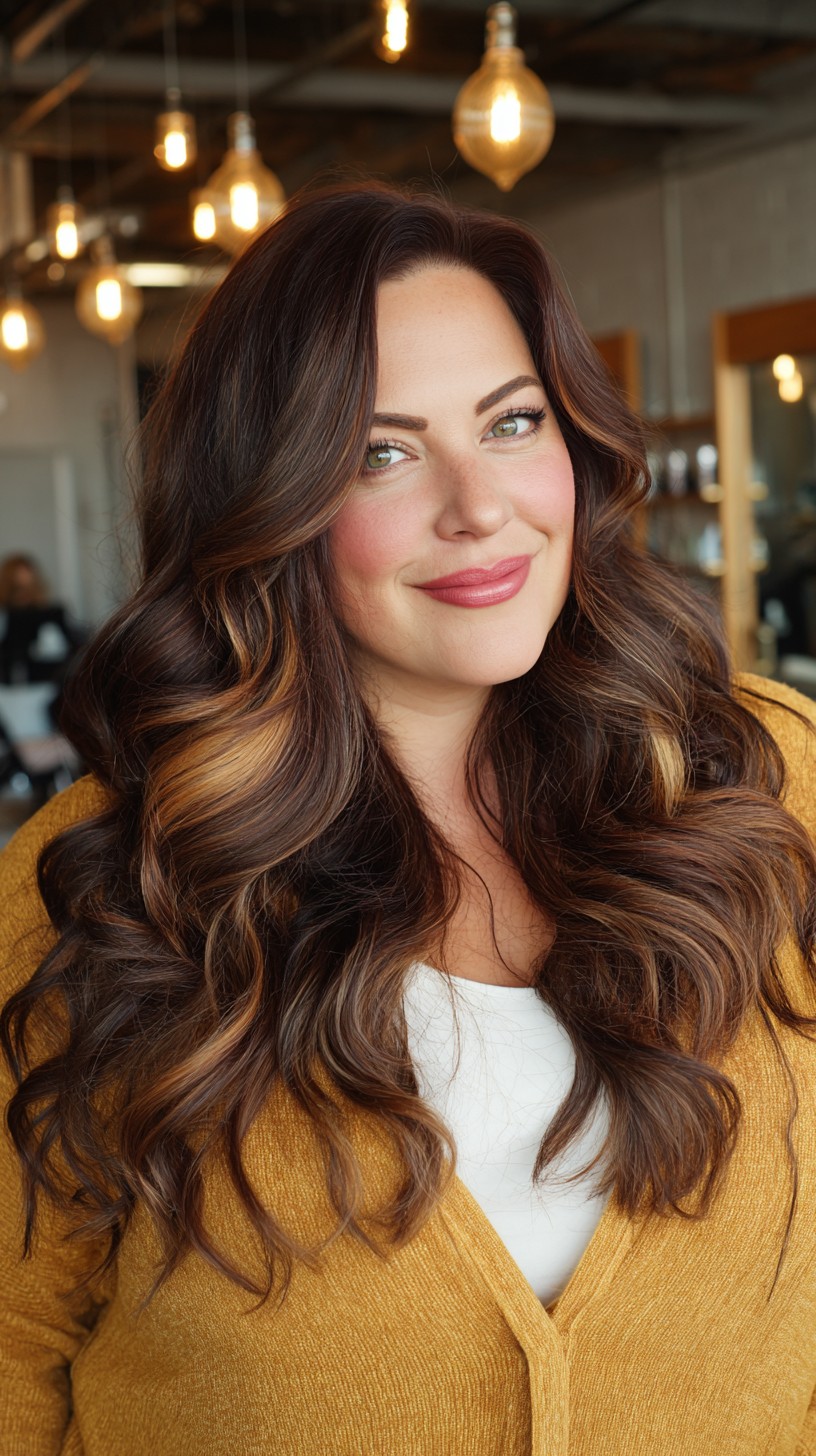 Opulent Deep Chestnut with Luminous Caramel Highlights