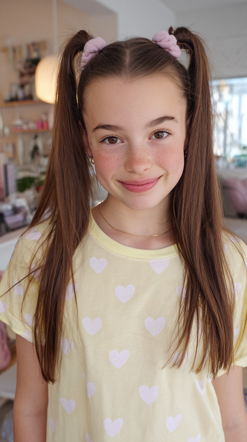 Playful High Pigtails with Soft Waves