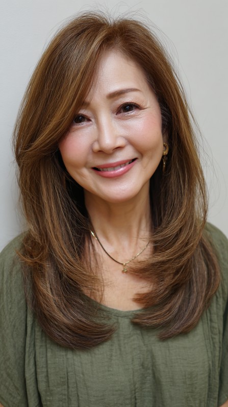 Polished Chestnut Glow with Flowing Side Sweep