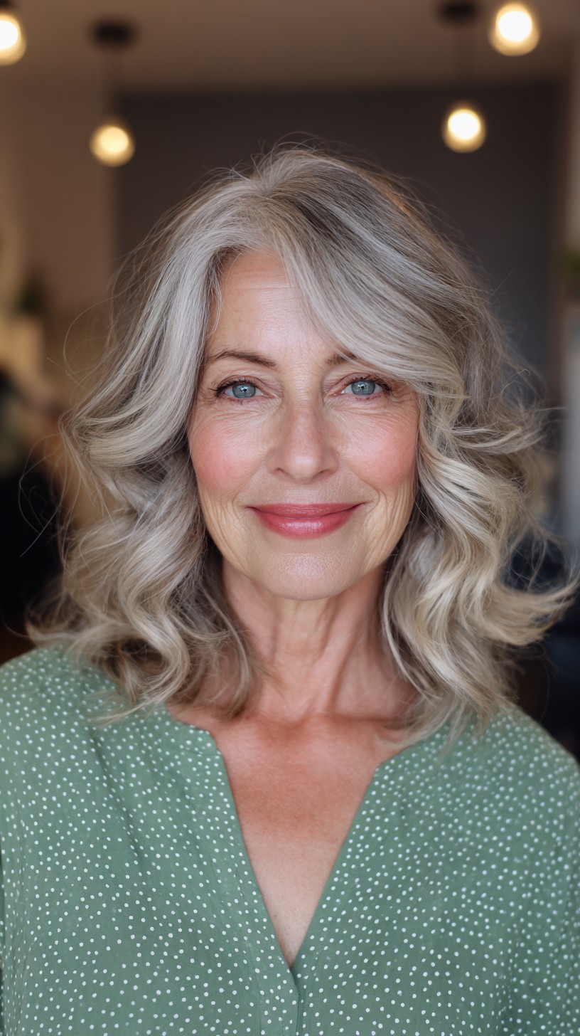 Polished Silver Soft Waves for Classic Elegance