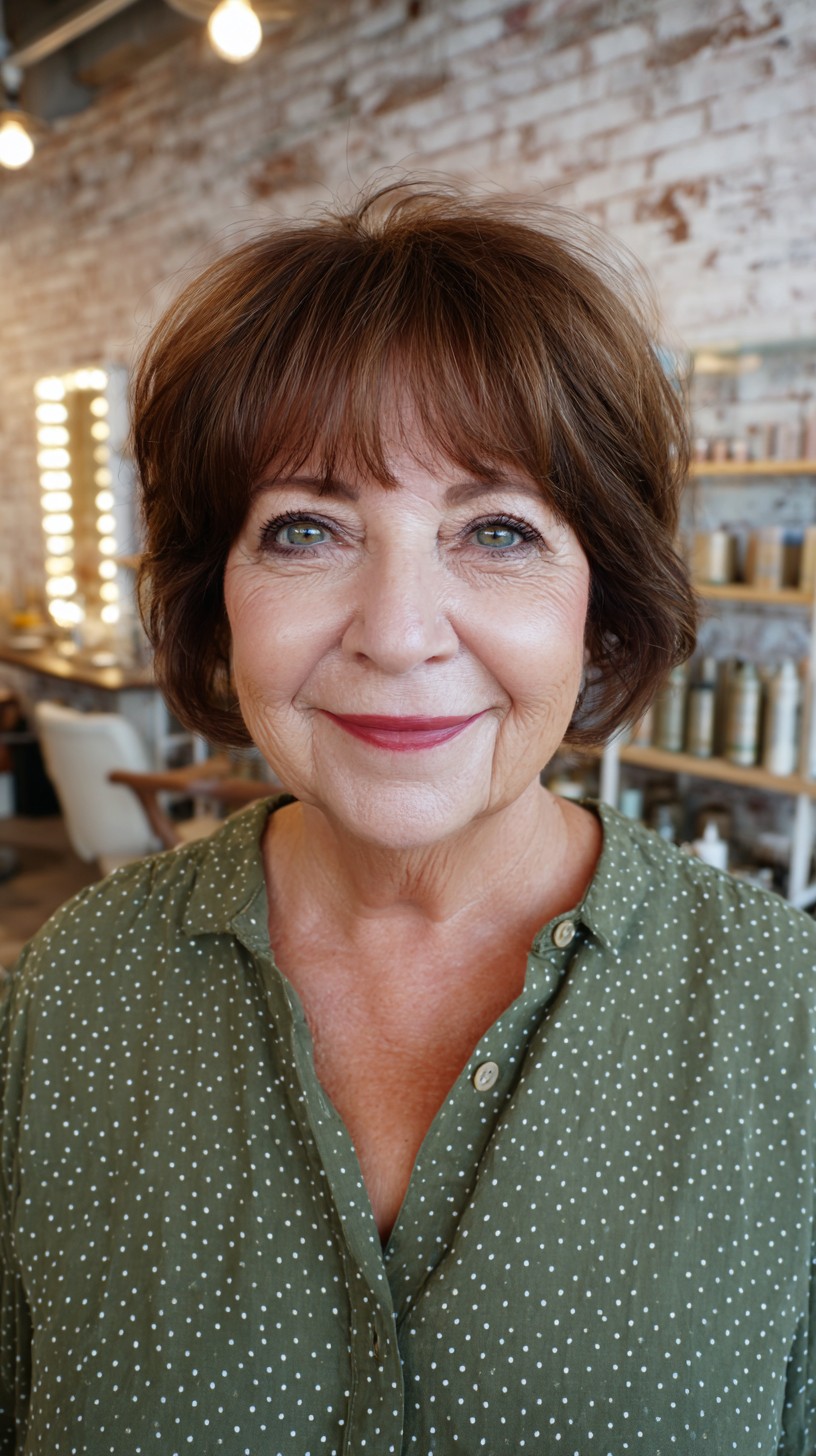 Rich Auburn Pixie with Soft Bangs