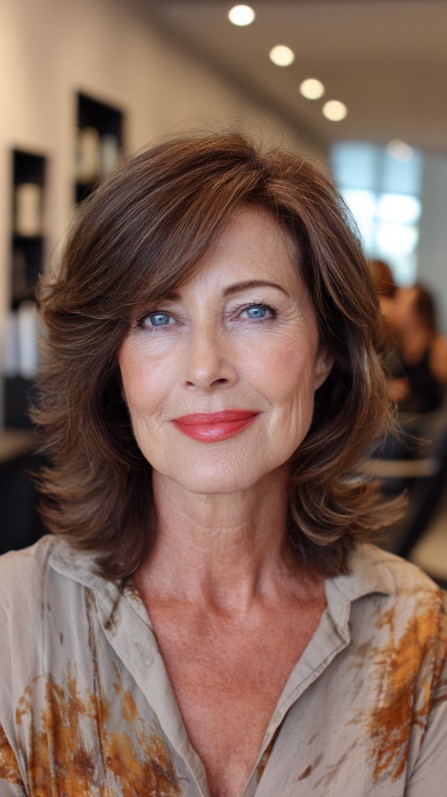 Rich Chestnut Flow with Gentle Face-Framing Waves