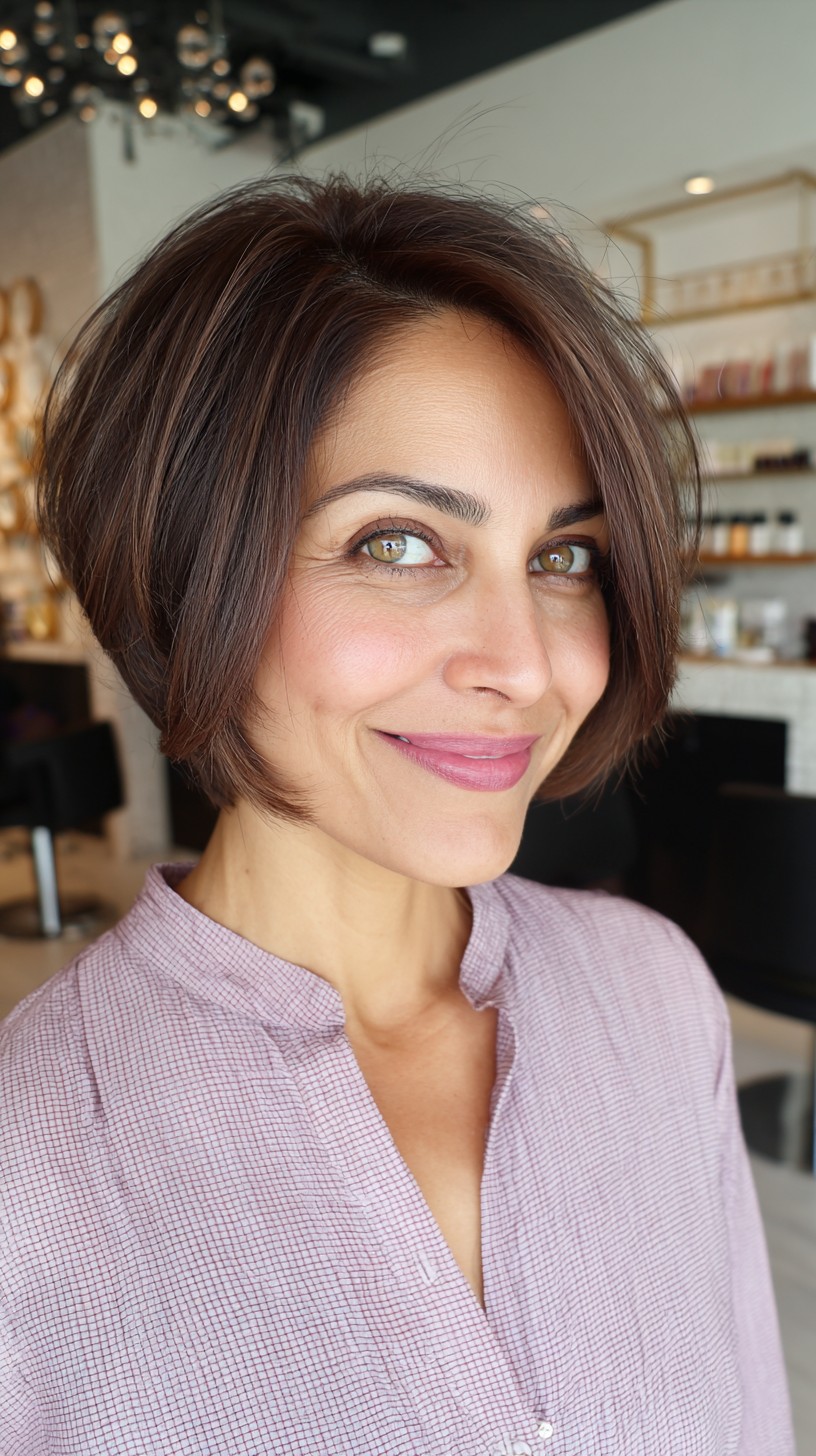 Sleek Chestnut Swing Bob with Subtle Graduation