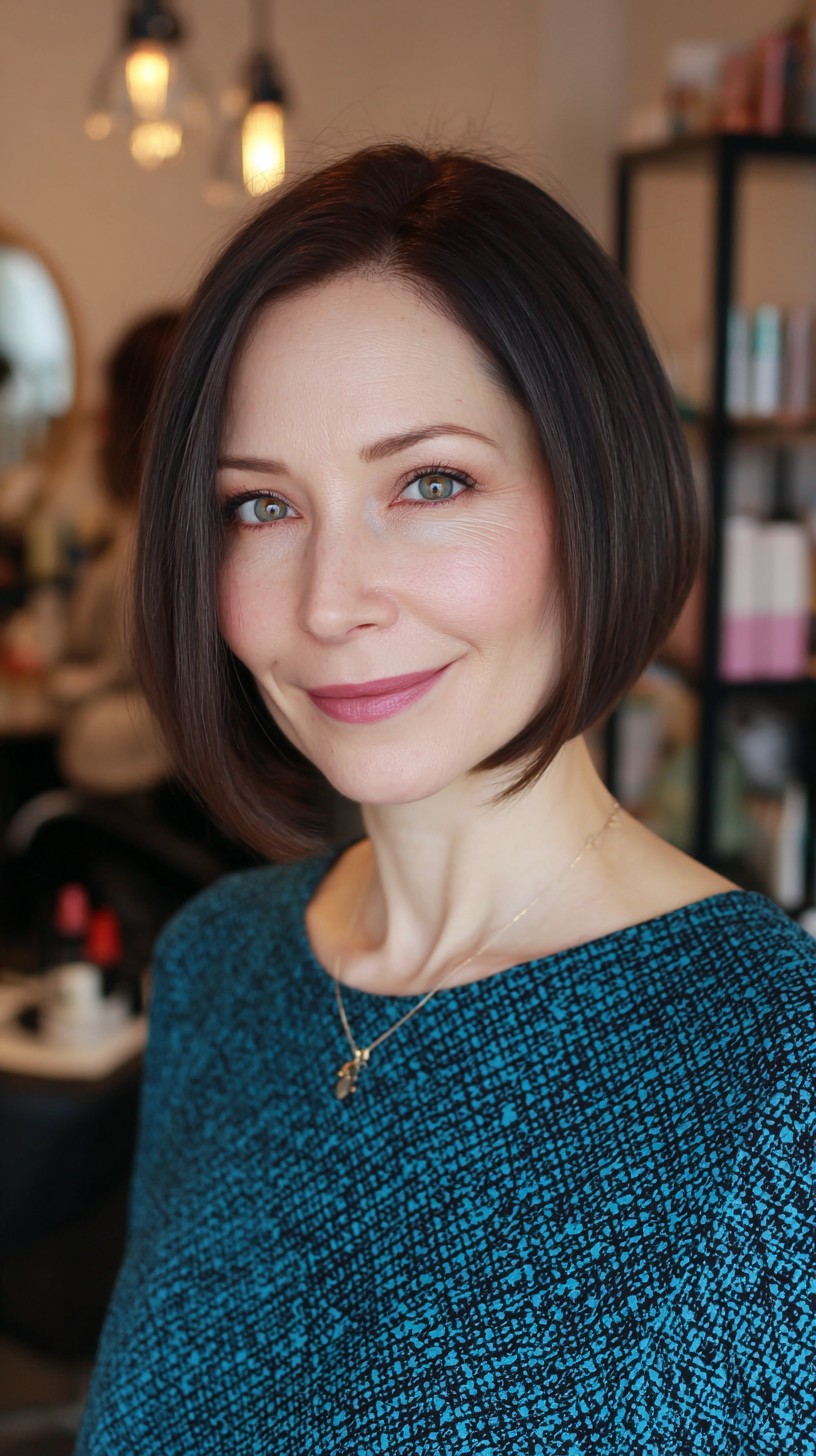 Sleek Espresso Bob with Precision Cut