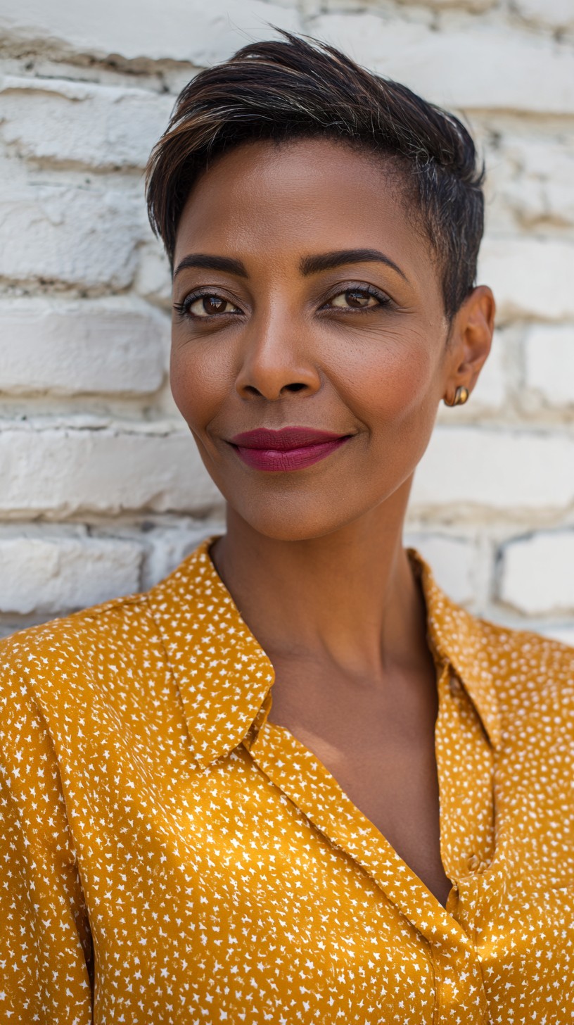 Smooth Tapered Pixie with Slicked Side