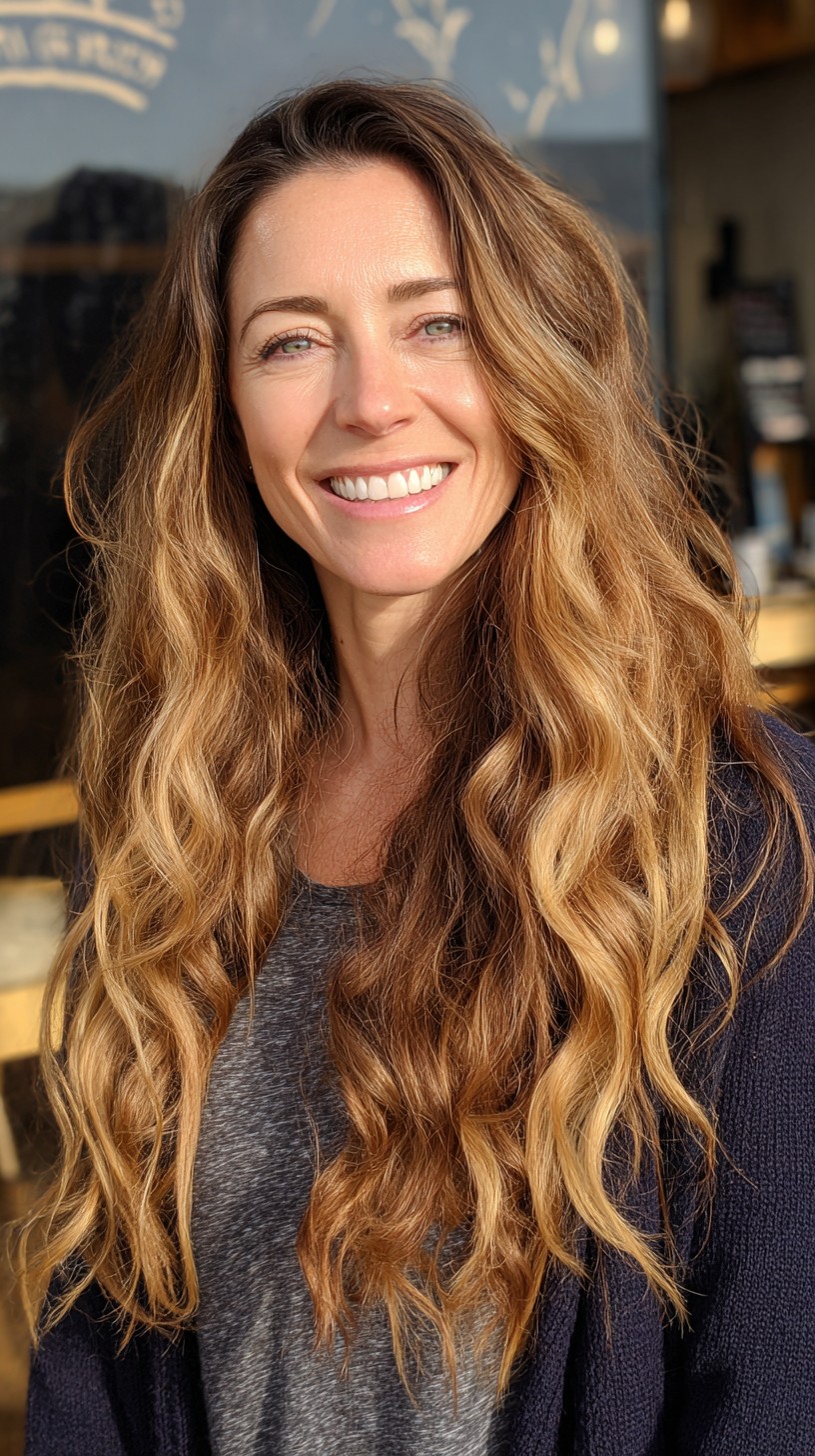 Sun-Kissed Caramel Waves with Subtle Layers