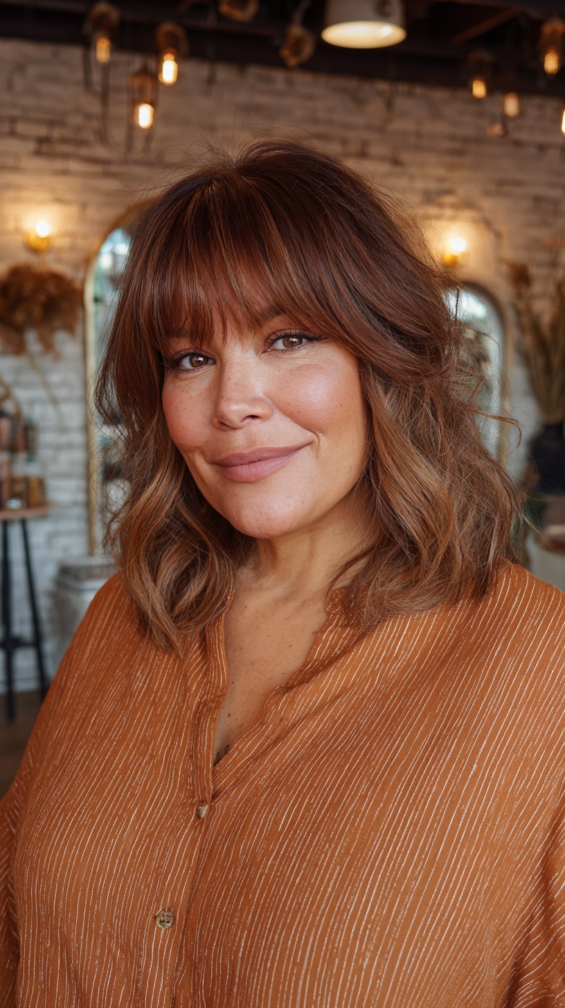 Textured Layered Bob with Fringe