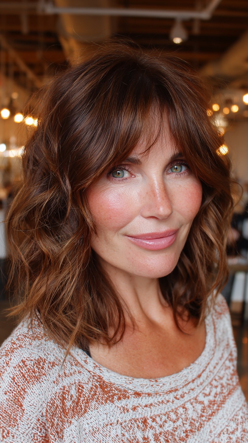 Textured Tousled Bob with Bangs