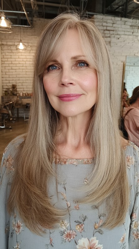 Timeless Long Layers with Seamless Ash Highlights