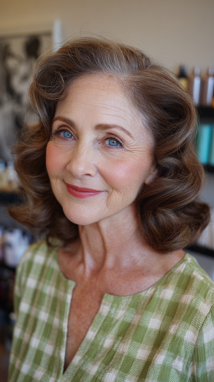 Velvety Soft Espresso Curls for Mature Elegance