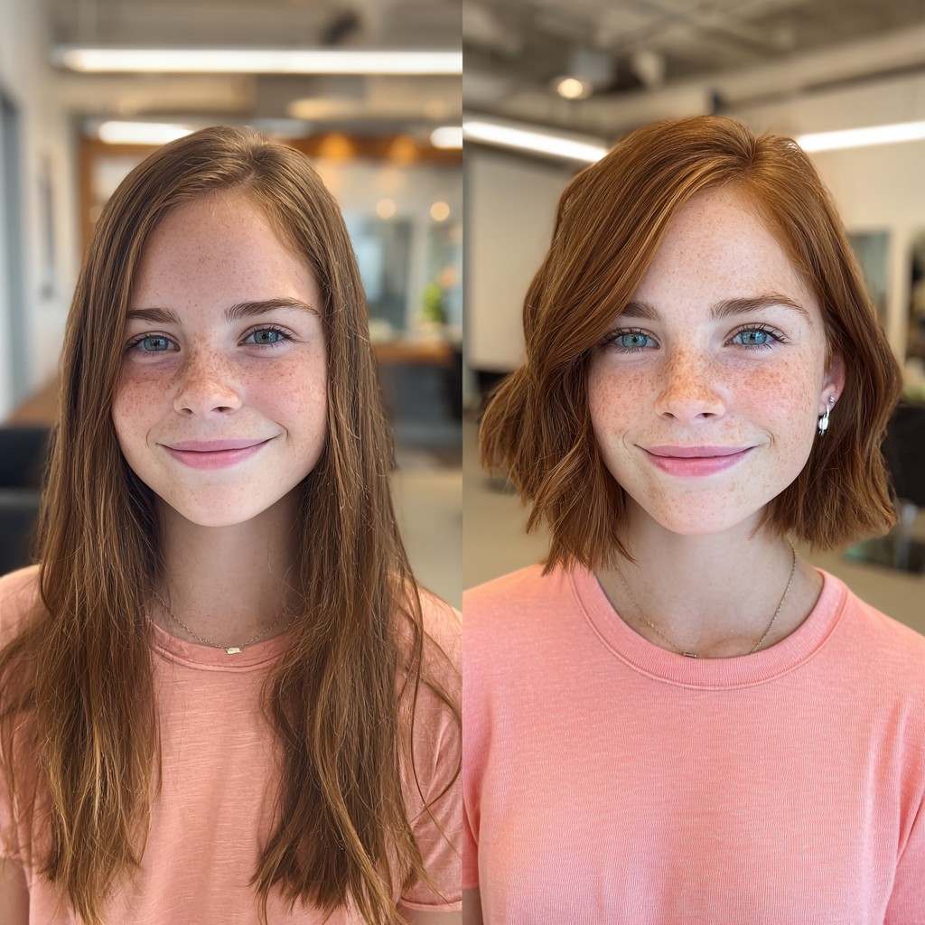 Vibrant Copper Bob with Textured Waves
