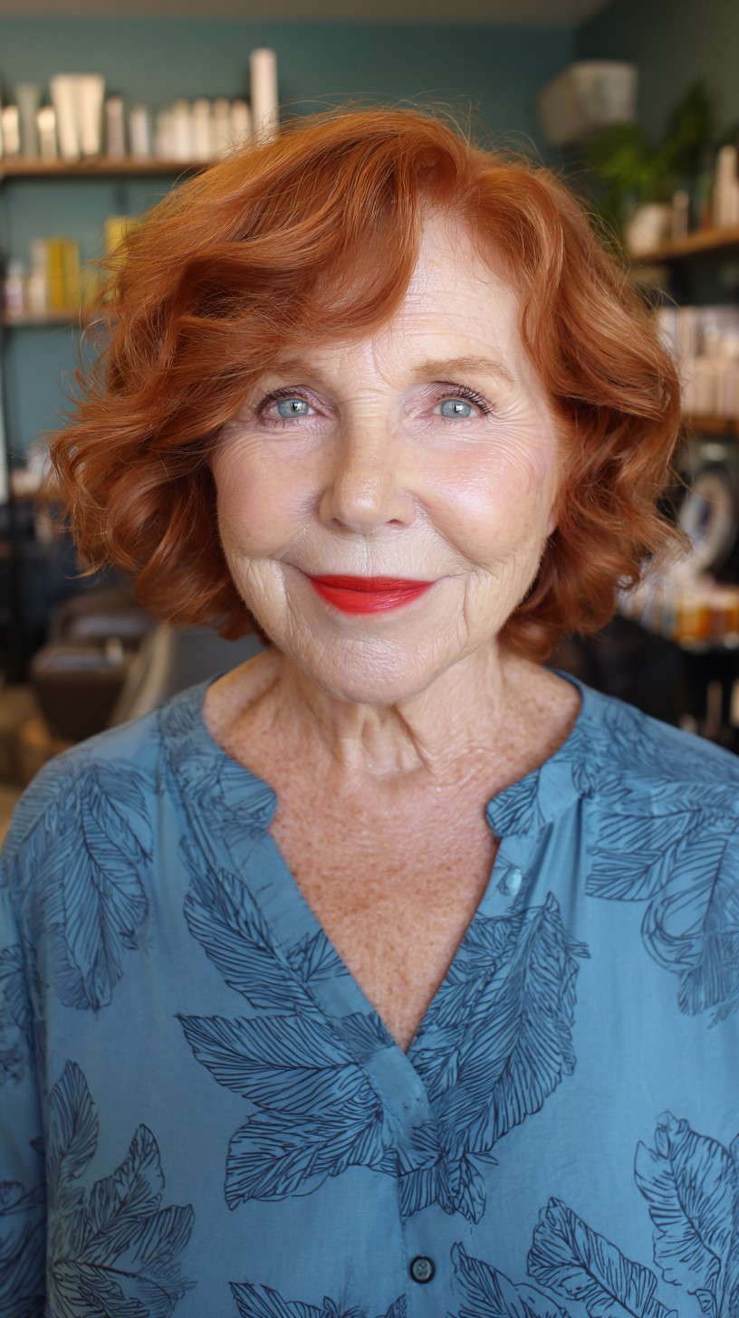 Vibrant Copper Curls for Radiant Mature Women