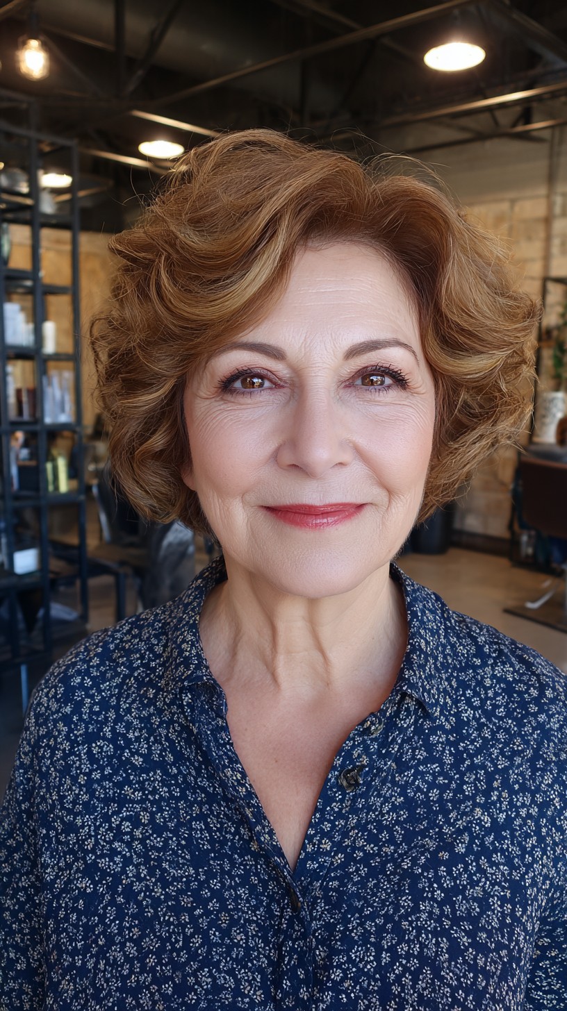 Voluminous Copper Waves with Face-Framing Layers