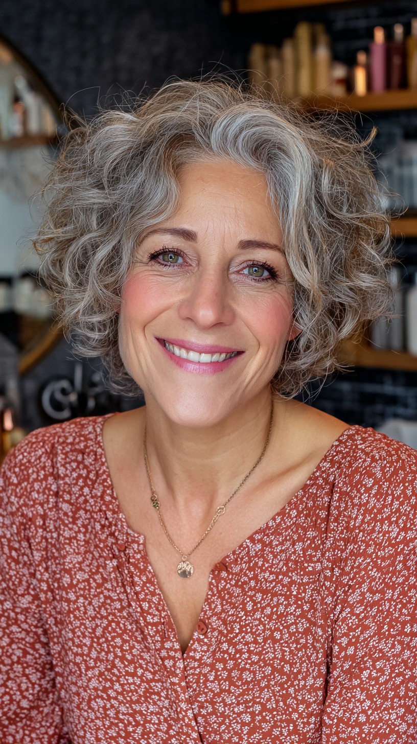 Whimsical Grey Waves with Soft Bob Contour