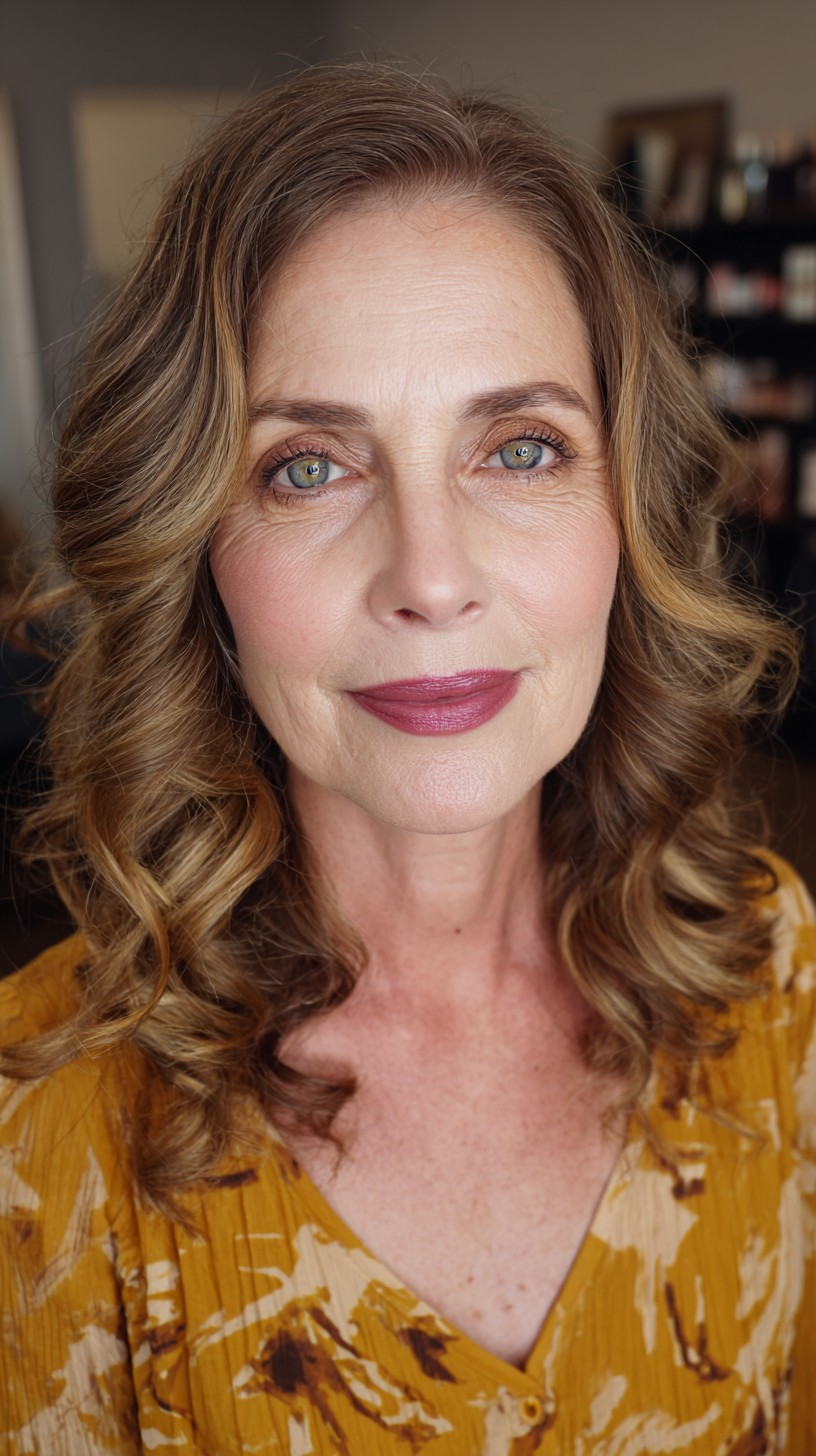 Cascading Golden Curls with Subtle Ombré