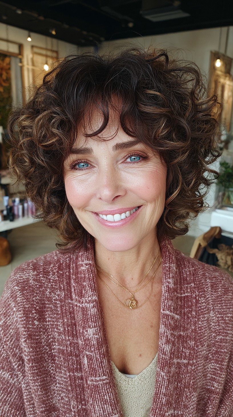 Charming Dark Brunette Ringlets with Natural Fringe