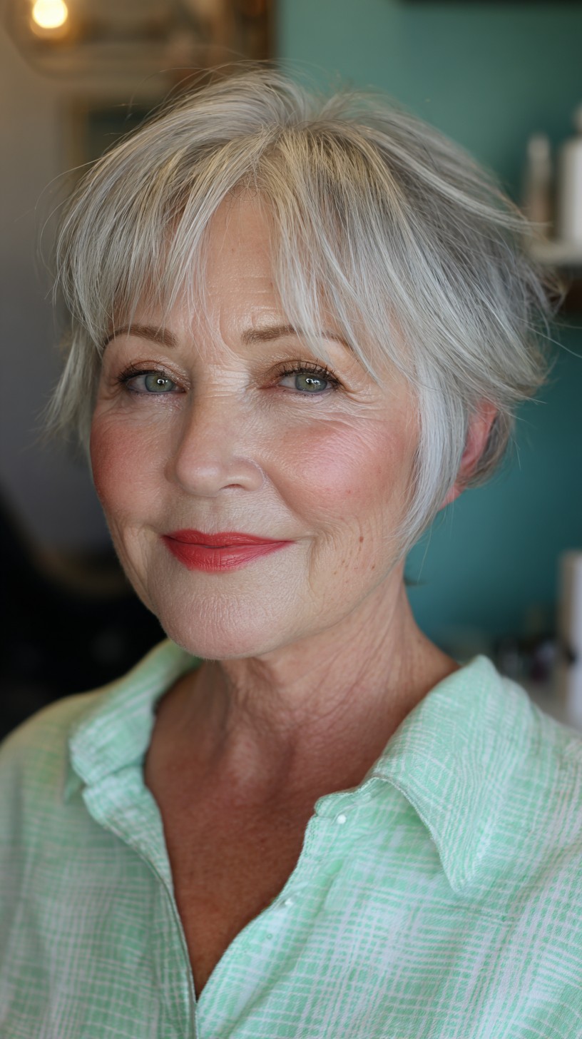 Charming Silver Pixie with Layered Texture