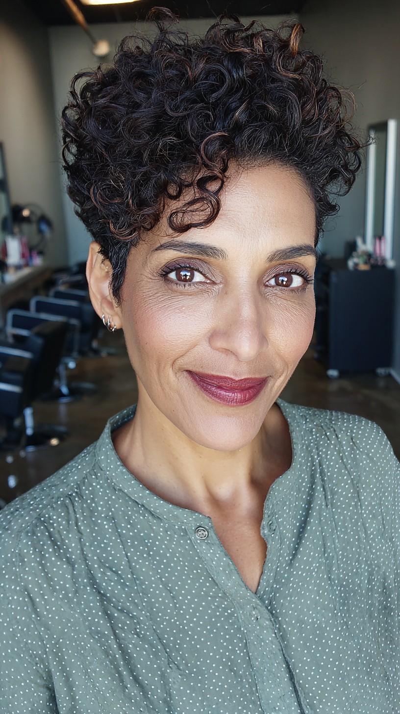 Chic Espresso Tapered Pixie for Defined Curls