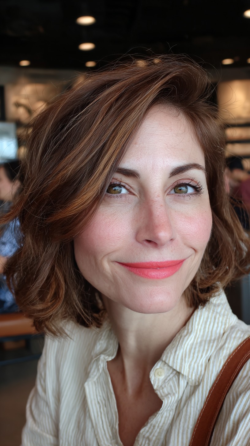 Chic Tousled Bob with Wispy Layers