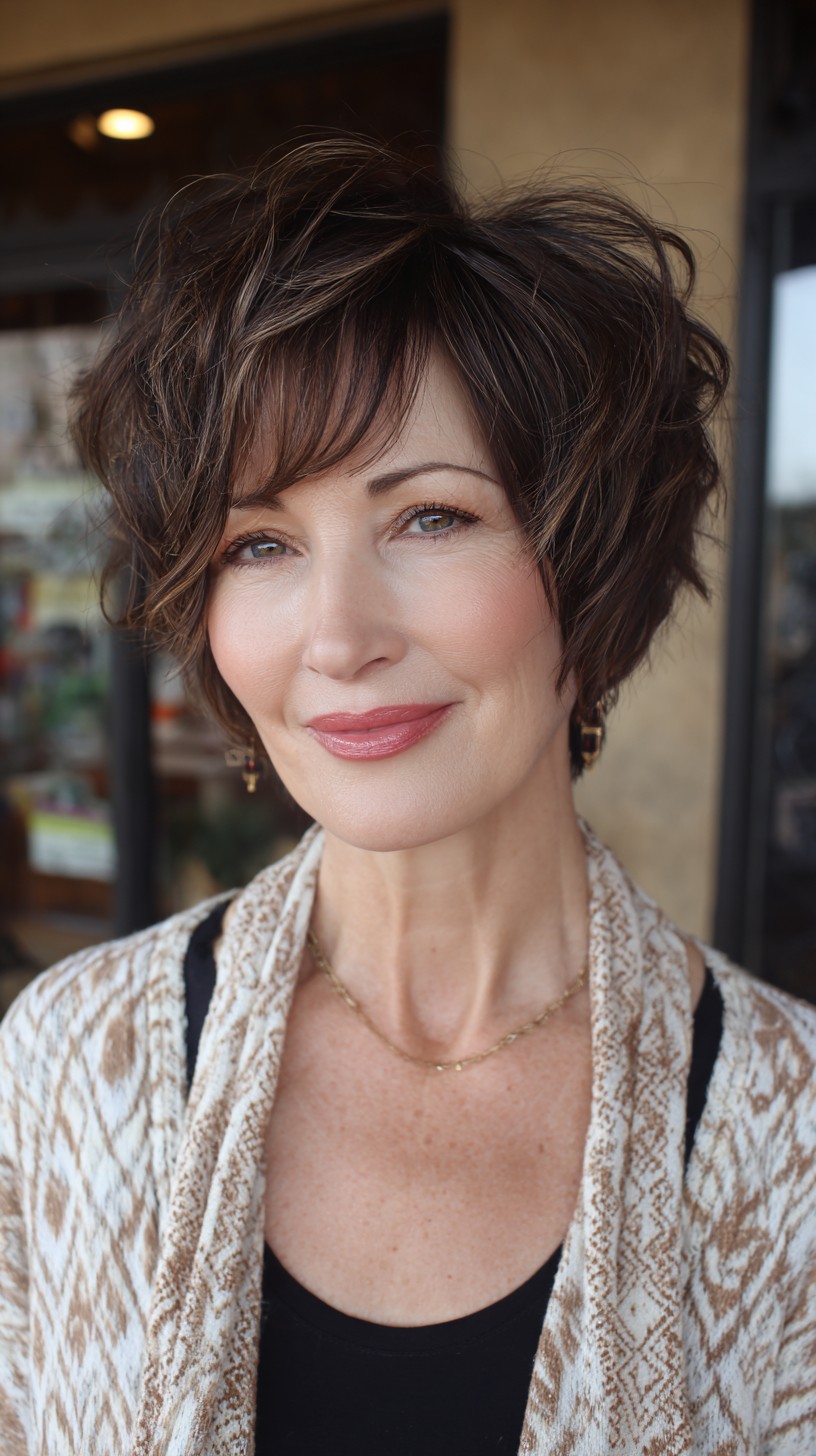 Choppy-Chocolate-Pixie-with-Side-Swept-Bangs