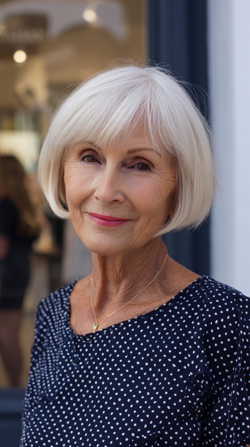 Classic Platinum Bob with Defined Edges