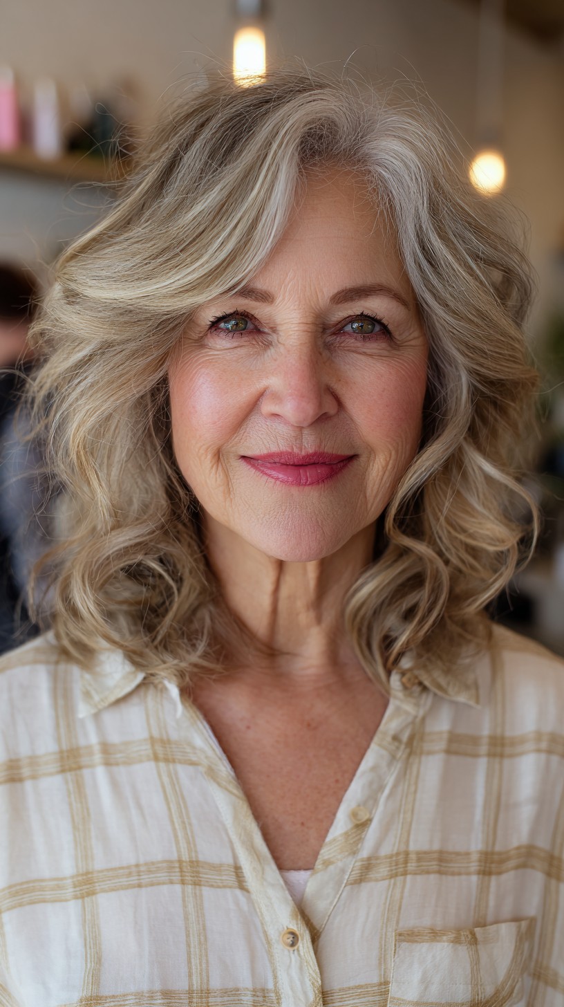 Classic Soft Silver Waves with Layered Texture