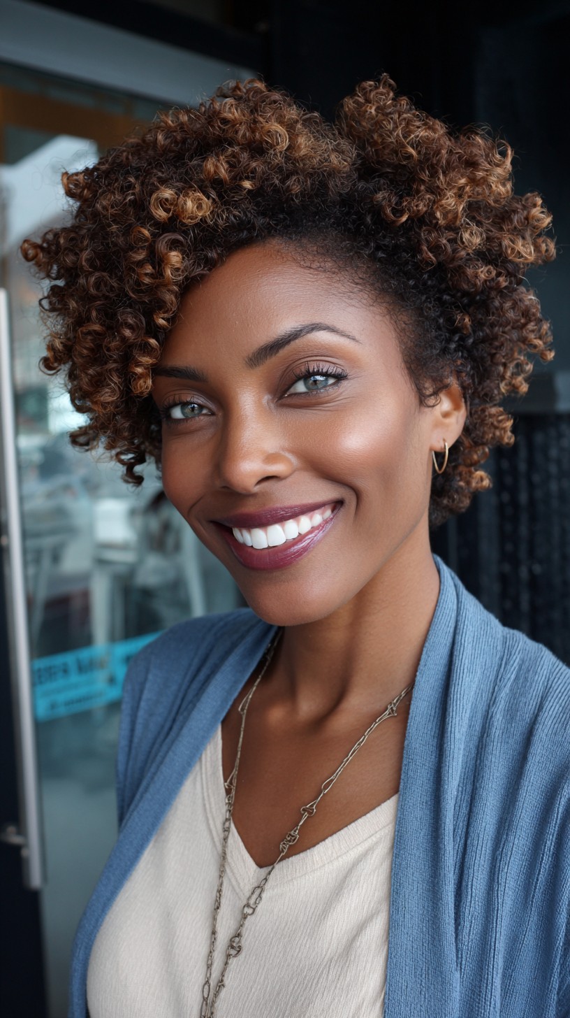 Dynamic Caramel Ringlets with Volume Boost