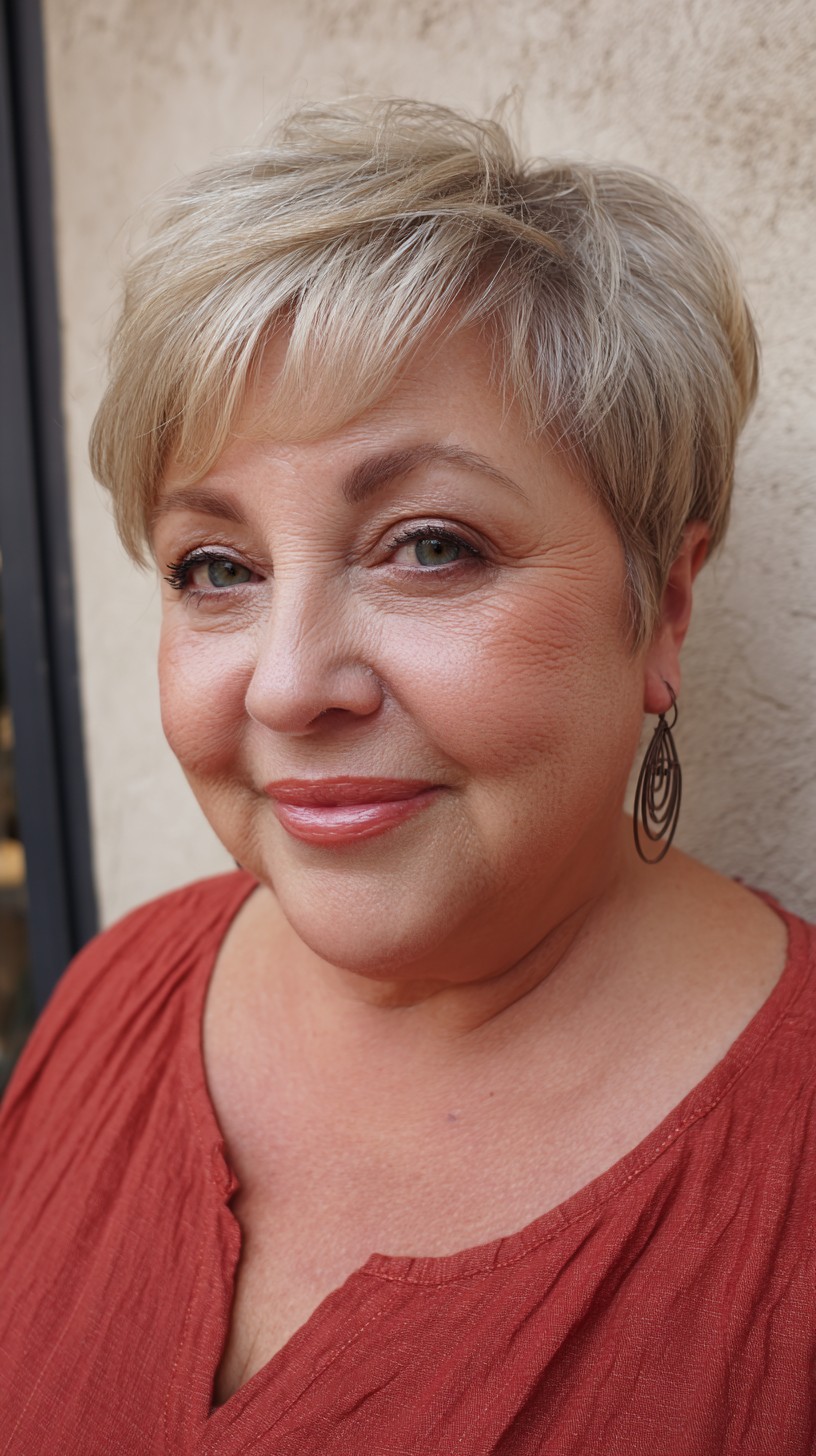 Dynamic Silver Pixie with Angled Bangs