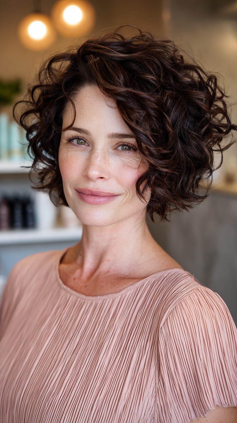 Effervescent Short Curls with Lustrous Depth