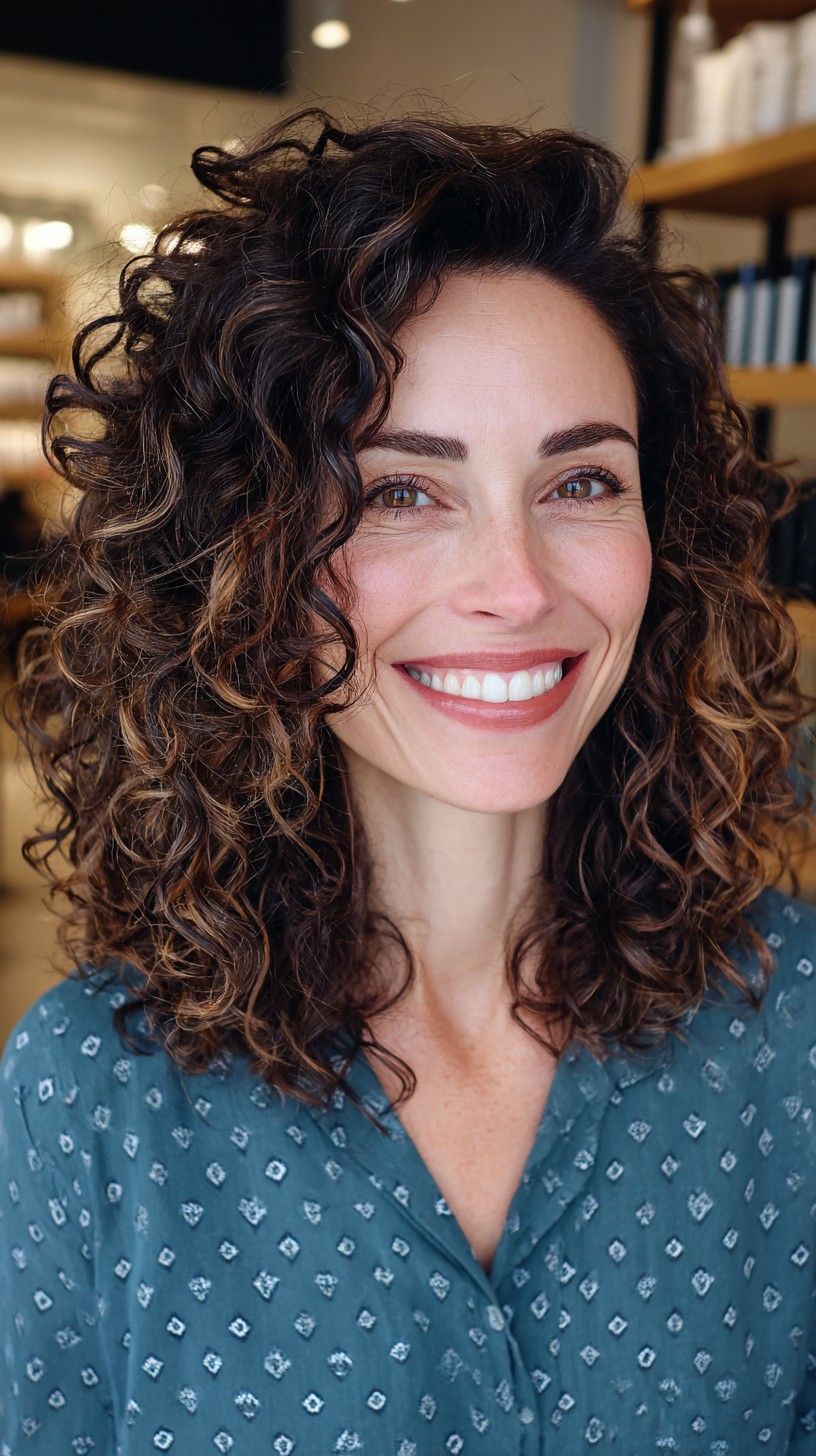 Effortless Brunette Cascading Curls