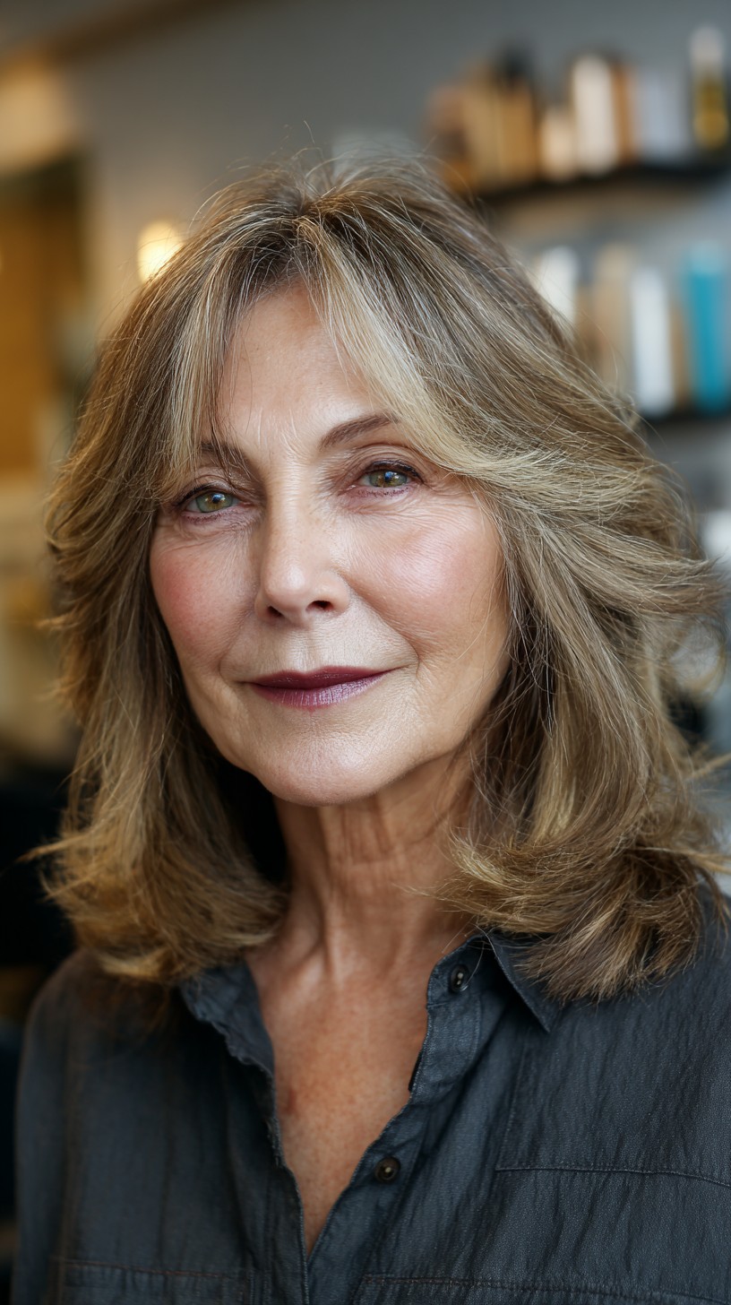 Effortless Taupe Tousled Layers