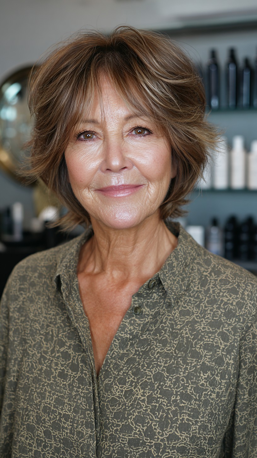 Effortlessly Tousled Layered Bob