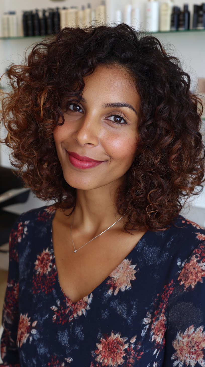 Effortlessly Tousled Medium-Length Curly Bob
