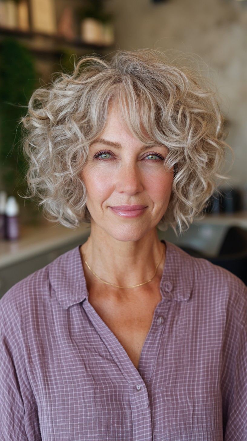 Flawless Silver Curls with Luminous Texture